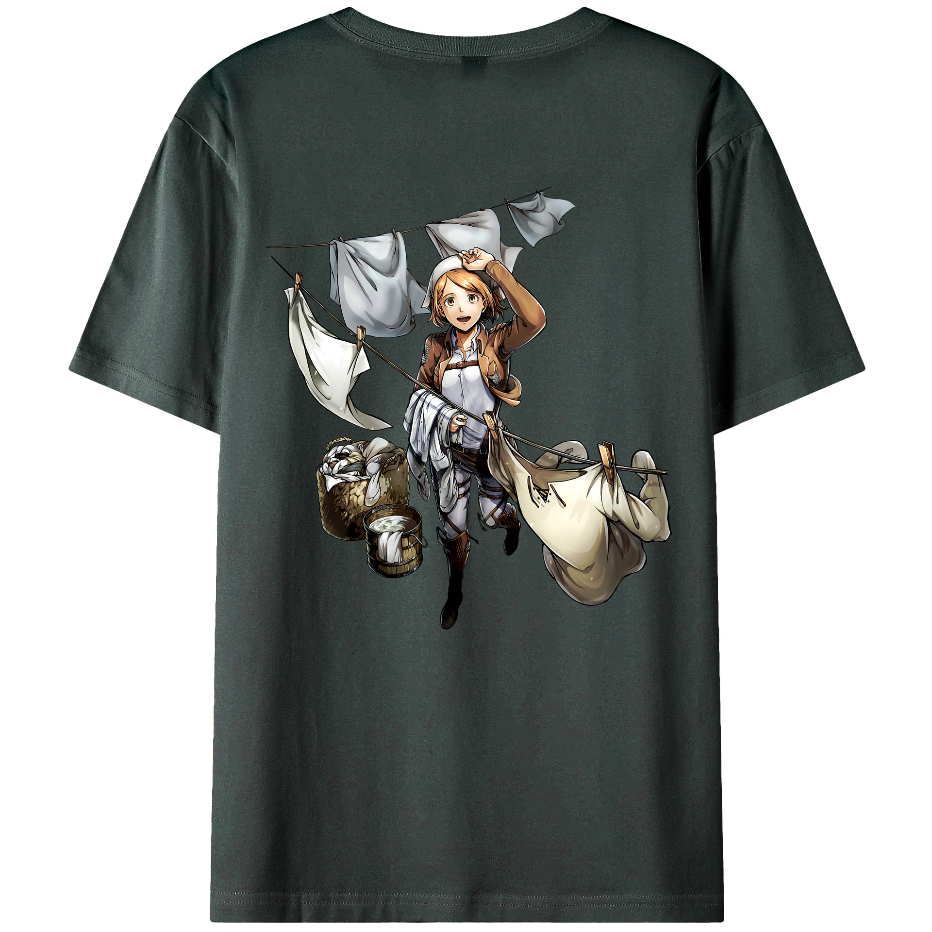 （画像用） 進撃の巨人 ペトラ·ラル Attack on Titan Petra Rall 綿100％ メンズ半袖Tシャツ（バックプリント） 通気性